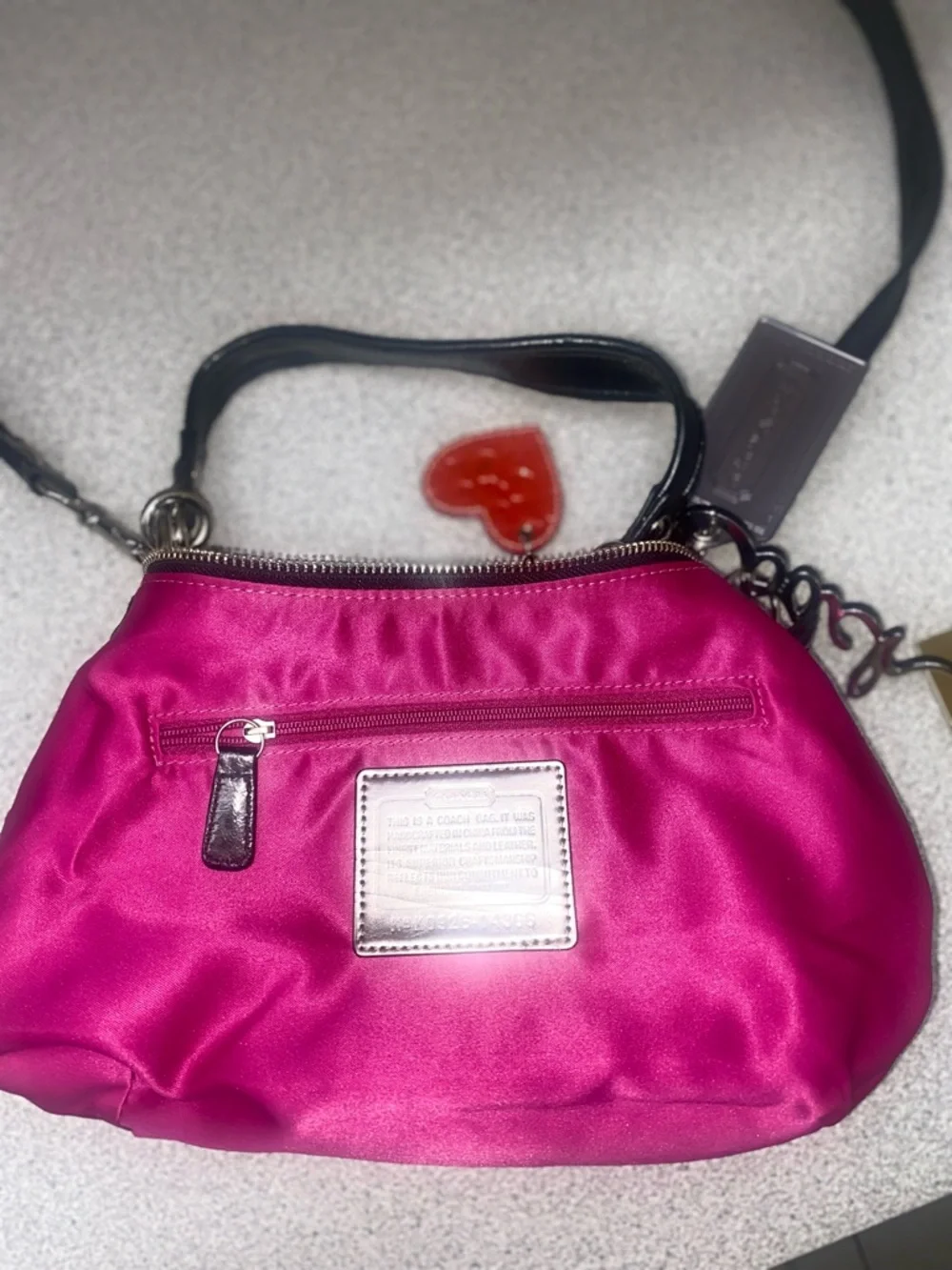Coach Poppy Pink/Purple/Black Tartan Groovy Shoulder/Crossbody Bag EUC